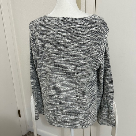 Simply vera tunic mixed material pullover sweater ruffled sleeve office blouse L - Picture 5 of 7